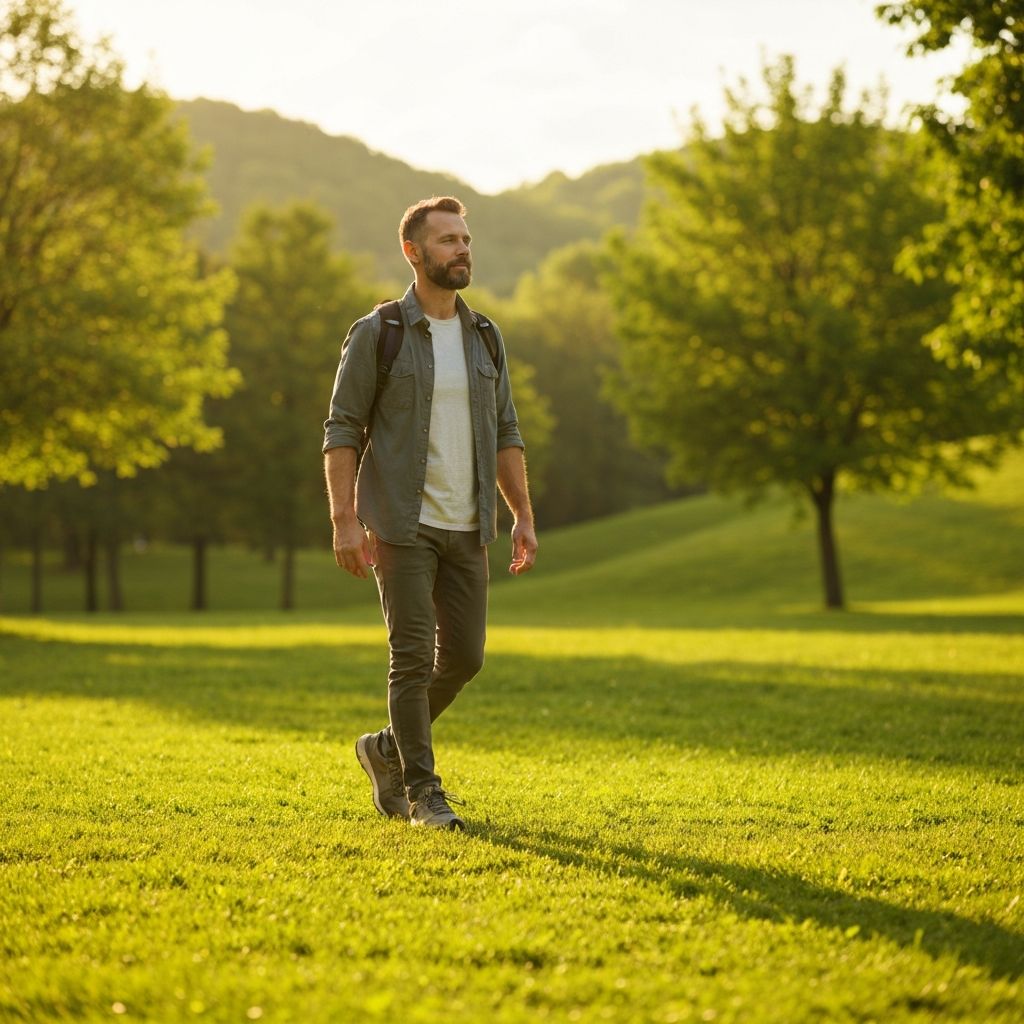 Man enjoying outdoor activity and well-being
